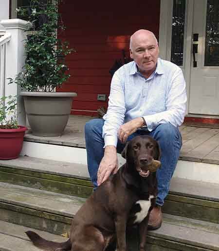 Charles D. Elliott and his pet dog